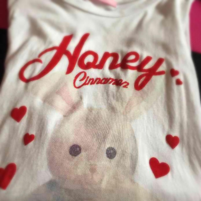 Honey Cinnamon(ハニーシナモン)のカップルT 白×黒 セット 💗 レディースのトップス(Tシャツ(半袖/袖なし))の商品写真