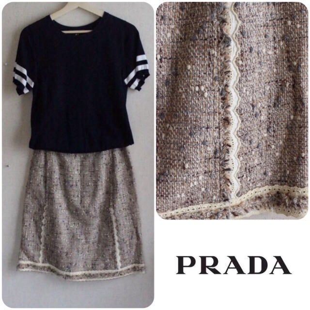 PRADA(プラダ)の⚠️mint様専用⚠️♡レア品サマーツイード♡IENA,ドゥーズイエムクラス レディースのスカート(ひざ丈スカート)の商品写真