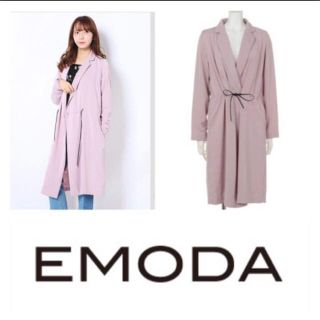 エモダ(EMODA)のEMODA DRAW STRINGロングコート(ピンク-Ｆ)(ロングコート)