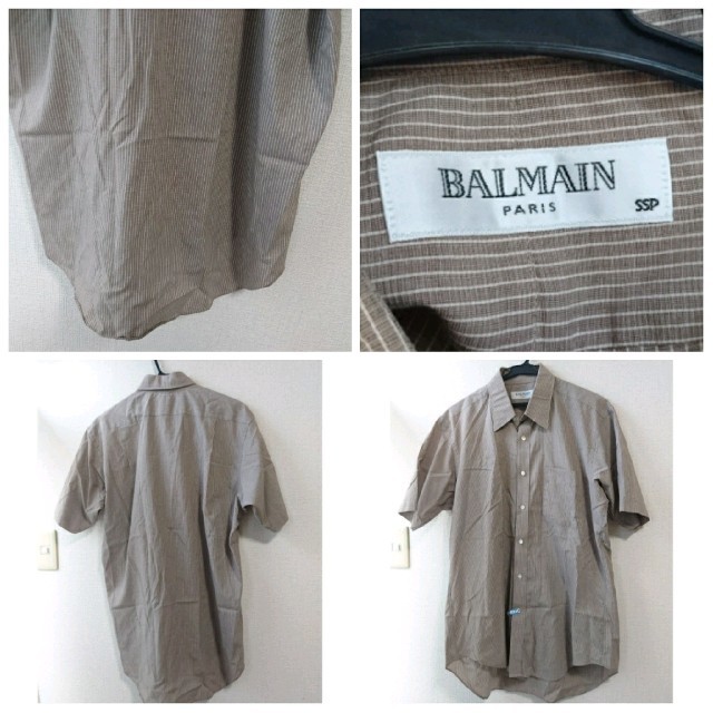 BALMAIN(バルマン)のBALMAIN/バルマン/縦ストライプ/半袖シャツ/日本製/L～XLサイズ相当 メンズのトップス(シャツ)の商品写真