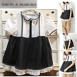 ビームスボーイ(BEAMS BOY)の♡TORI-TO × BEAMS BOY ＊ 3枚襟 フリル ブラウス♡(シャツ/ブラウス(半袖/袖なし))