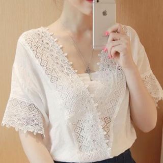 ザラ(ZARA)のembroidery lace tops(シャツ/ブラウス(半袖/袖なし))