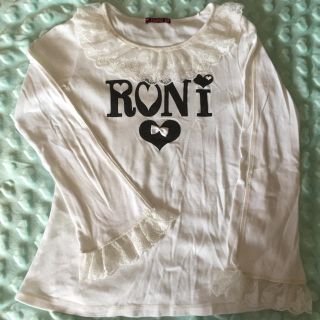 ロニィ(RONI)の最終値下げ★RONI  レース付き白のロンT   MLサイズ(Tシャツ/カットソー)