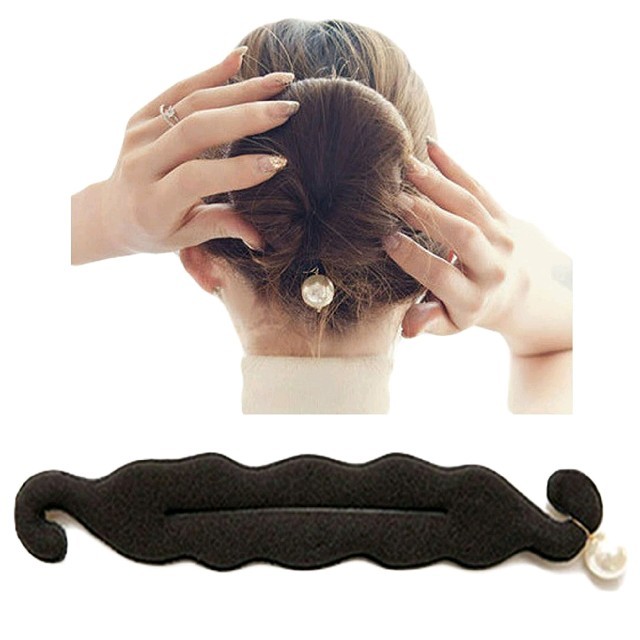 シニヨンパール 簡単 お団子 まとめ髪 最安値 レディースのヘアアクセサリー(ヘアゴム/シュシュ)の商品写真