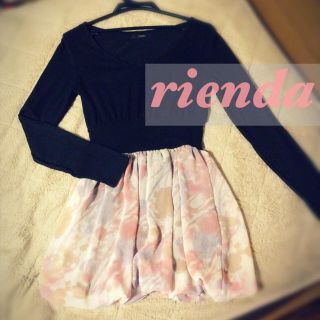 リエンダ(rienda)の♡花柄ドッキングワンピ♡(ミニワンピース)