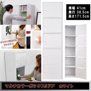 送料無料隠せる清潔マルチカラーボックス5段横幅41cm高さ171.5cmWH(棚/ラック/タンス)