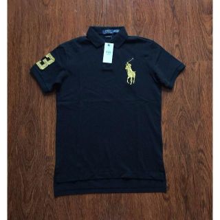 ポロラルフローレン(POLO RALPH LAUREN)のサイズM【新品正規品】ラルフBIGPONYメンズポロシャツBLACK/GOLD(ポロシャツ)