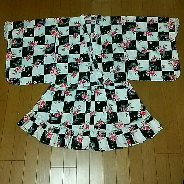 ゆかたドレス 150 キッズ/ベビー/マタニティのキッズ服女の子用(90cm~)(甚平/浴衣)の商品写真