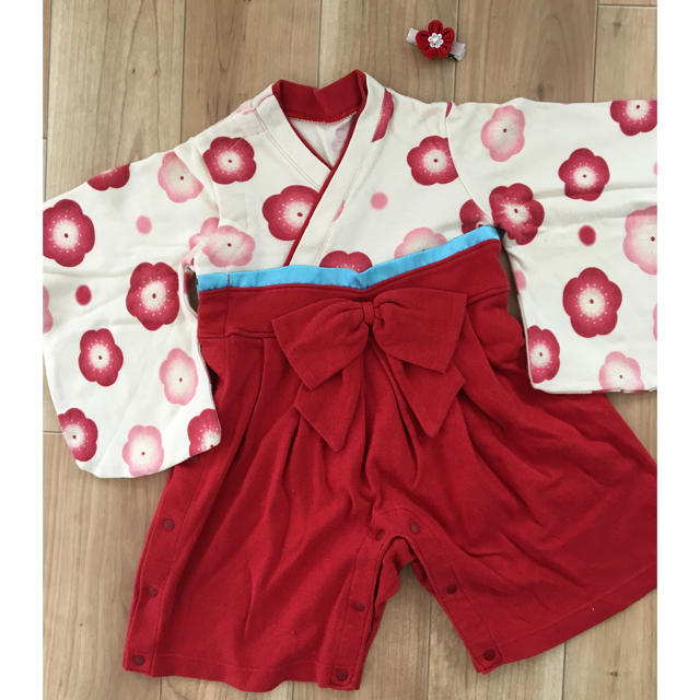 ベビー 袴 ロンパース 70 キッズ/ベビー/マタニティのベビー服(~85cm)(和服/着物)の商品写真