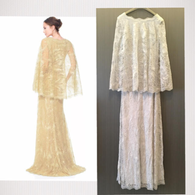 TADASHI SHOJI(タダシショウジ)の新品 タダシショージ ロングドレス ケープドレス Tadashi shoji  レディースのフォーマル/ドレス(ロングドレス)の商品写真