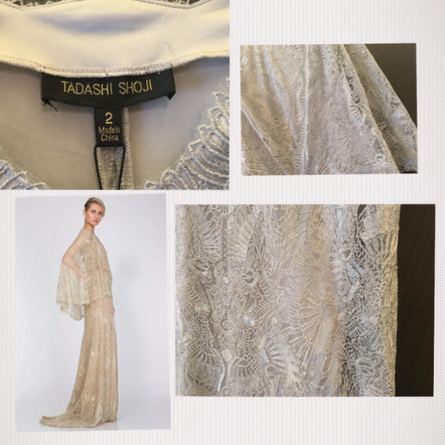 TADASHI SHOJI(タダシショウジ)の新品 タダシショージ ロングドレス ケープドレス Tadashi shoji  レディースのフォーマル/ドレス(ロングドレス)の商品写真