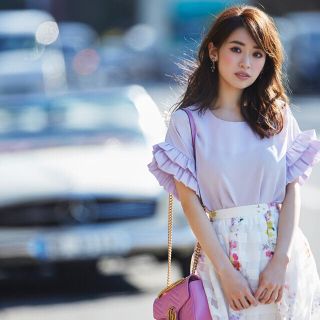 トッコ(tocco)のtocco closet シアーチェック フラワーオーガンジー スカート(ひざ丈スカート)