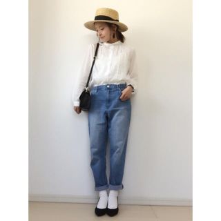 ドットアンドストライプスチャイルドウーマン(Dot&Stripes CHILDWOMAN)の✨美品✨ CHILD  WOMAN レースピンタックへちまカラー長袖ブラウス(シャツ/ブラウス(長袖/七分))