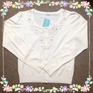 ロディスポット(LODISPOTTO)のタグ付新品♡お花ビジューカーデ♡(カーディガン)