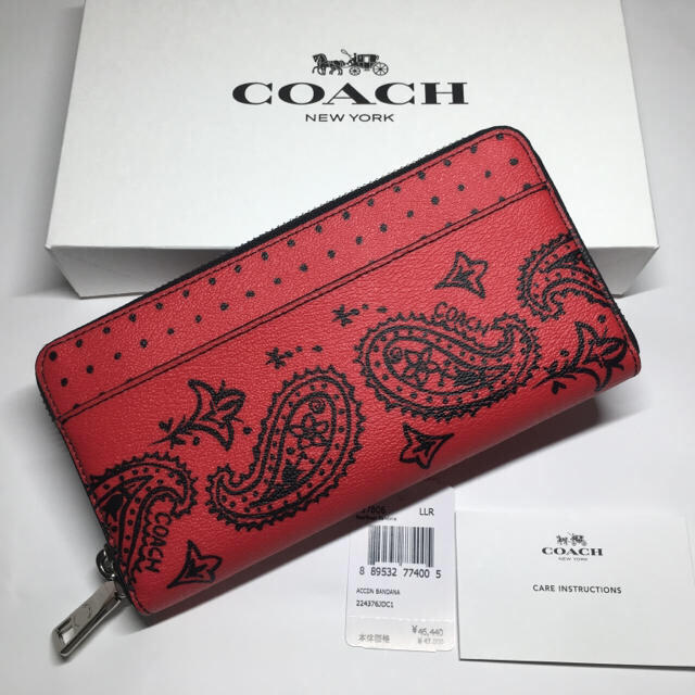 長財布 COACH 財布 ペイズリー柄 ピンク F59063 IMM4C - 長財布