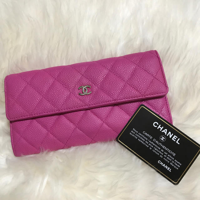 CHANEL(シャネル)のCHANEL キャビアンス ピンク 長財布 美品 レディースのファッション小物(財布)の商品写真