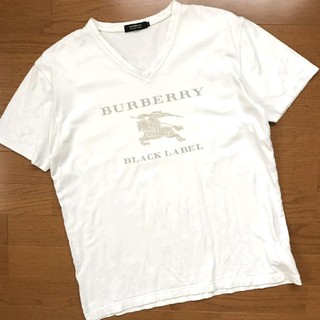 バーバリー(BURBERRY)のBURBERRY BLACK LABEL 半袖VネックTシャツ ホワイト 3(Tシャツ/カットソー(半袖/袖なし))