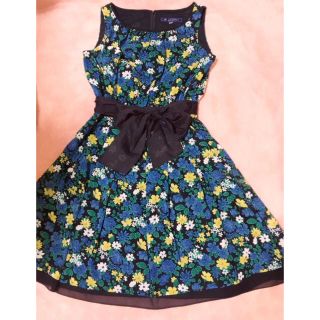 エムズグレイシー(M'S GRACY)の◇３８ エムズグレイシー 花柄シフォンワンピース(ひざ丈ワンピース)