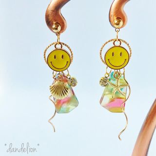 サンセット西海岸テイストシーグラス風ピアス/イヤリング(ピアス)