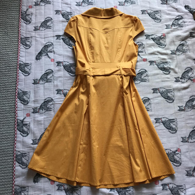 ModCloth(モドクロス)のModcloth 50s キャップスリーブ Gingerシャツドレスワンピ S レディースのワンピース(ひざ丈ワンピース)の商品写真