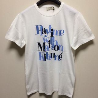 メゾンキツネ(MAISON KITSUNE')の新品正規品17SS Lサイズ メゾンキツネ プリントTシャツ ホワイト 限定値下(Tシャツ/カットソー(半袖/袖なし))