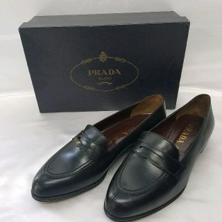 プラダ(PRADA)の値下げ[未使用]PRADA プラダ ローファー 革靴 37サイズ 23.5㎝ 黒(ローファー/革靴)