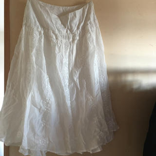 ネクスト(NEXT)の綿の優しい白スカート(ひざ丈スカート)
