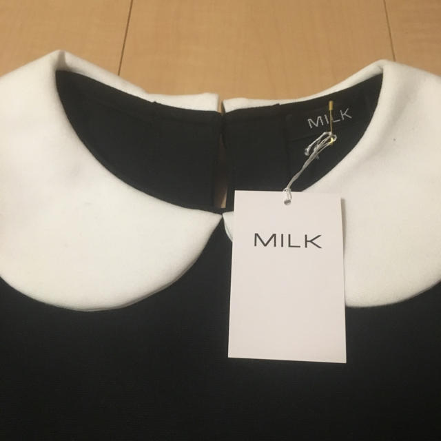 MILK(ミルク)のMILK ボンジュールワンピース(黒) レディースのワンピース(ひざ丈ワンピース)の商品写真