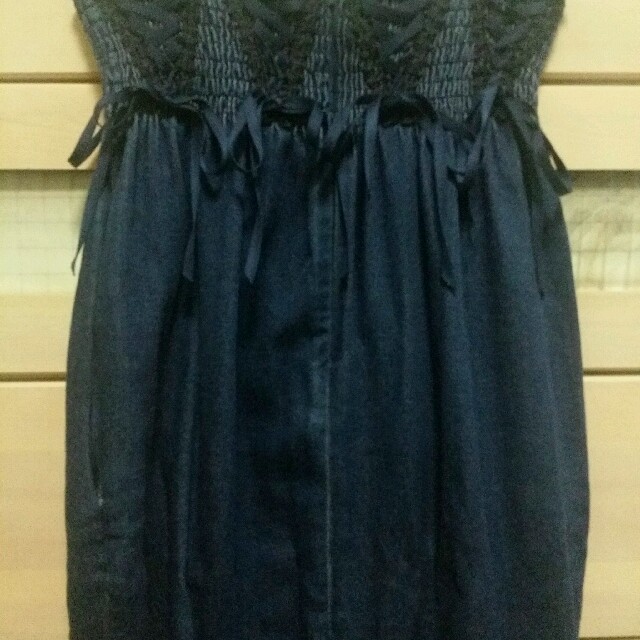 Verybrain(ベリーブレイン)のコルセットデニムスカート レディースのスカート(ひざ丈スカート)の商品写真
