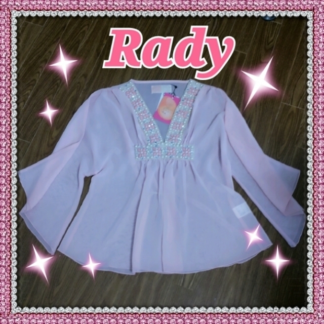 Rady♪ビジュー付きシフォントップストップス