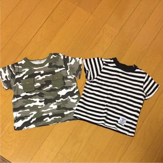 コムサイズム(COMME CA ISM)の迷彩&ボーダー半袖Tシャツ(Ｔシャツ)