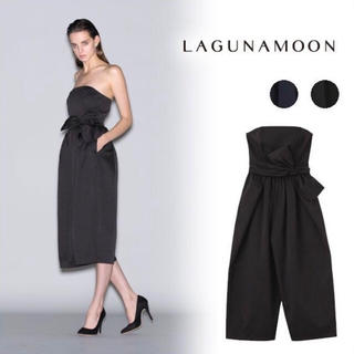 ラグナムーン(LagunaMoon)のLAGUNA MOON ベアガウチョパンツDRESS 結婚式 パーティー(オールインワン)