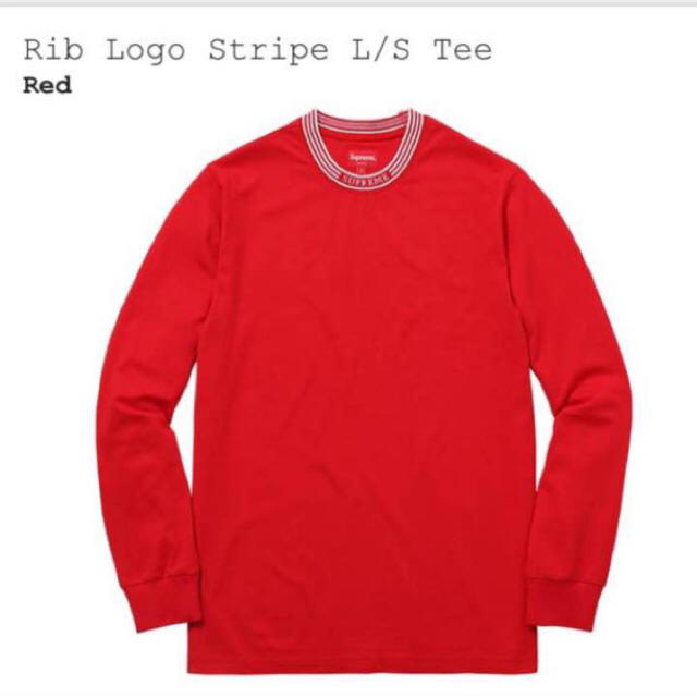 Supreme - supreme rib logo stripe tee/redの通販 by fleur