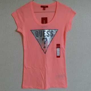 ゲス(GUESS)のGUESS　ゲス　ラインストーンロゴ入り　Ｔシャツ　ショートスリーブ　ＸＳサイズ(Tシャツ(半袖/袖なし))