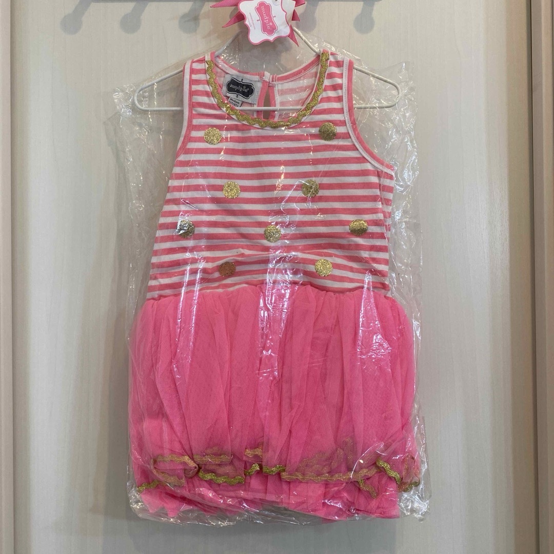 Mud Pie(マッドパイ)の新品♡正規品 マッドパイ ふわふわ Tutu ワンピース ゴールド x ピンク キッズ/ベビー/マタニティのキッズ服女の子用(90cm~)(ワンピース)の商品写真