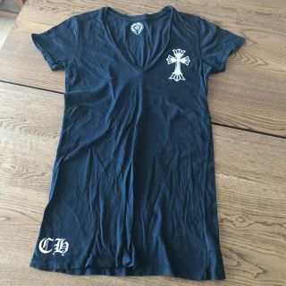 クロムハーツ(Chrome Hearts)のクロムハーツ レディース半袖VネックTシャツ 黒 used(Tシャツ(半袖/袖なし))