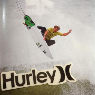 ハーレー(Hurley)のHURLEYハーレーUS限定 ロゴＨ アイコン BKステッカー(サーフィン)