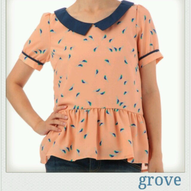 grove(グローブ)の値下げ！grove♡ペプラムブラウス レディースのトップス(シャツ/ブラウス(半袖/袖なし))の商品写真