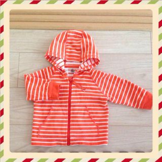 プチバトー(PETIT BATEAU)のプチバトー♡オレンジボーダーパーカー(その他)