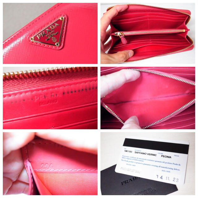 PRADA(プラダ)のちいさん様専用♡プラダ 長財布 ラウンドファスナー ピンク エナメル バッグ レディースのファッション小物(財布)の商品写真