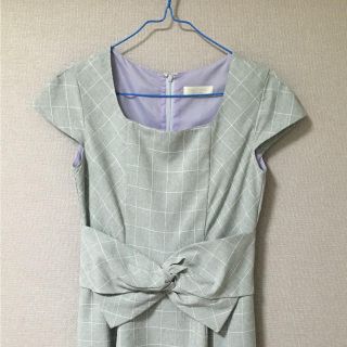 パターンフィオナ(PATTERN fiona)のPATTERN fiona グレーチェック柄ワンピース(ひざ丈ワンピース)