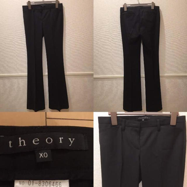 theory(セオリー)の美品 theory セオリー パンツ ストレートパンツ 定番ブラック レディースのパンツ(カジュアルパンツ)の商品写真