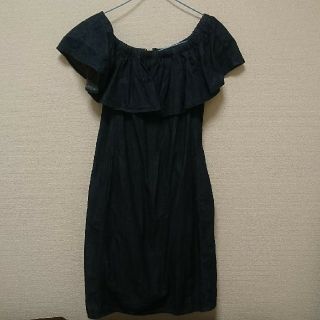 マーキュリーデュオ(MERCURYDUO)の新品。泉里香さん着用 今季 デニムラッフルワンピース(ひざ丈ワンピース)