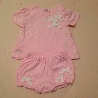 80cm リボン柄Tシャツ＆ブルマー (その他)