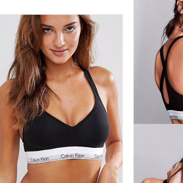 Calvin Klein(カルバンクライン)のカルバンクライン CK パット付き ブラレット ブラック XS レディースの下着/アンダーウェア(ブラ&ショーツセット)の商品写真