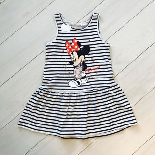 エイチアンドエム(H&M)の新品♡ミニーちゃん ボーダーワンピース(ワンピース)