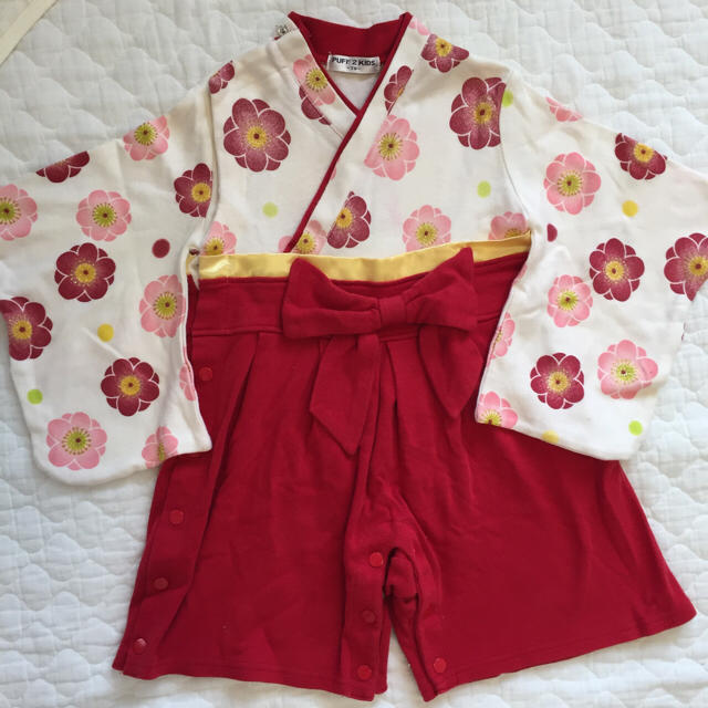 70㎝ ベビー 袴 着物 ロンパース 女の子 キッズ/ベビー/マタニティのベビー服(~85cm)(和服/着物)の商品写真