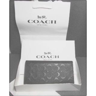 コーチ(COACH)のコーチ　ＣＯＡＣＨ　長財布　SIG　BLACK　本皮　正規品　黒(財布)