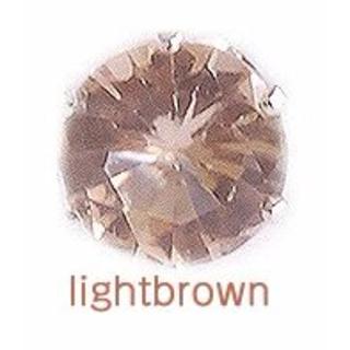 ライトブラウン 5mm キュービックジルコニア ピアス★acc-081(ネックレス)