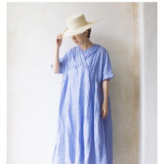 ネストローブ(nest Robe)のshiyoli様専用＊ネストローブ＊リネンオペラドレス＊ブルー＊今季完売(ロングワンピース/マキシワンピース)